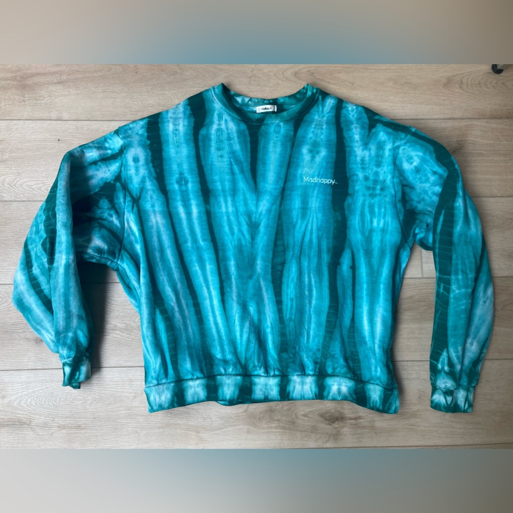 Madhappy green tie dye crewneck sweater